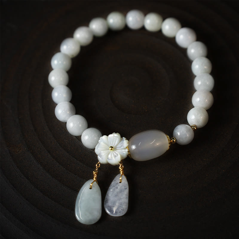 Nimara Ritual "Hoping for Purity and Peace"Natural White Jade Bracelet Includes Gift Message Card
