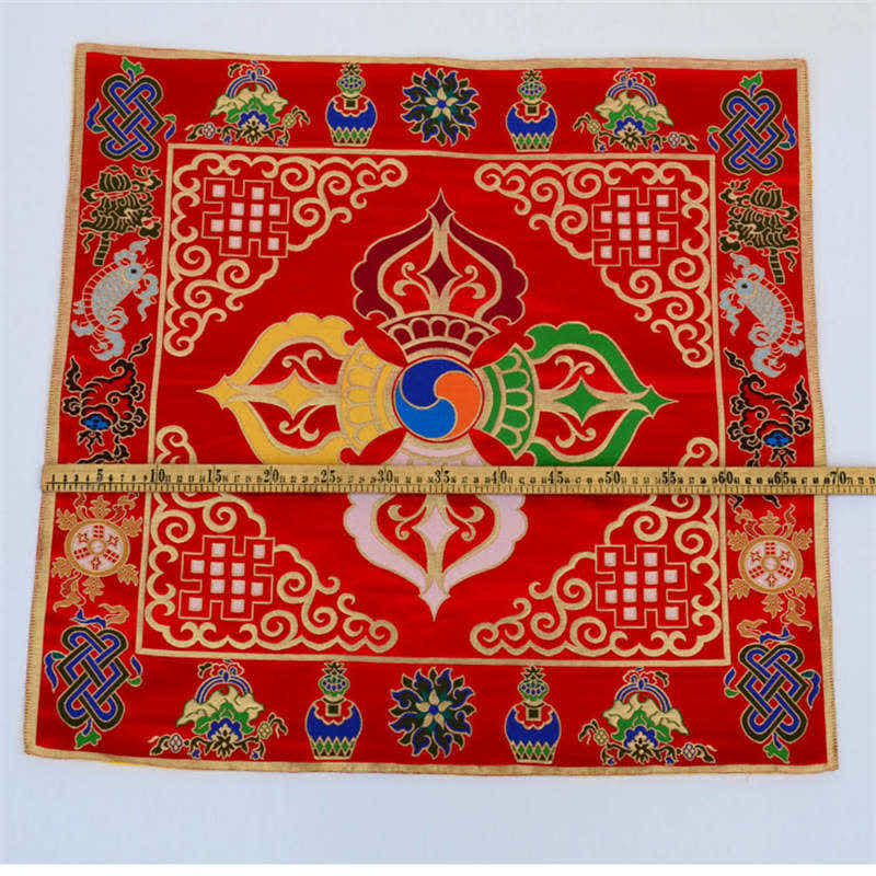 Nimara Ritual Flower Endless Knot Prayer Altar Mat Healing Meditation 8 Auspicious Symbols Mat Table Runner