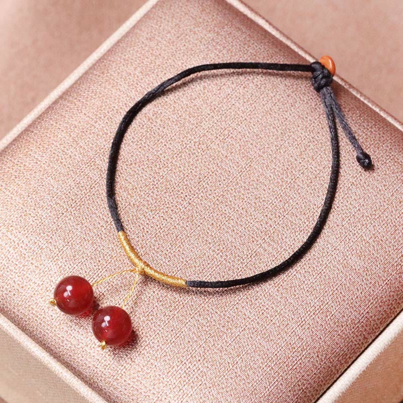 Nimara Ritual Natural Red Agate Chalcedony Self-acceptance Confidence String Bead Bracelet Necklace Pendant