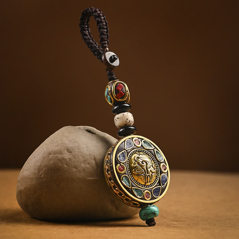Nimara Ritual Tibetan Om Mani Padme Hum Bodhi Seed Peace Key Chain