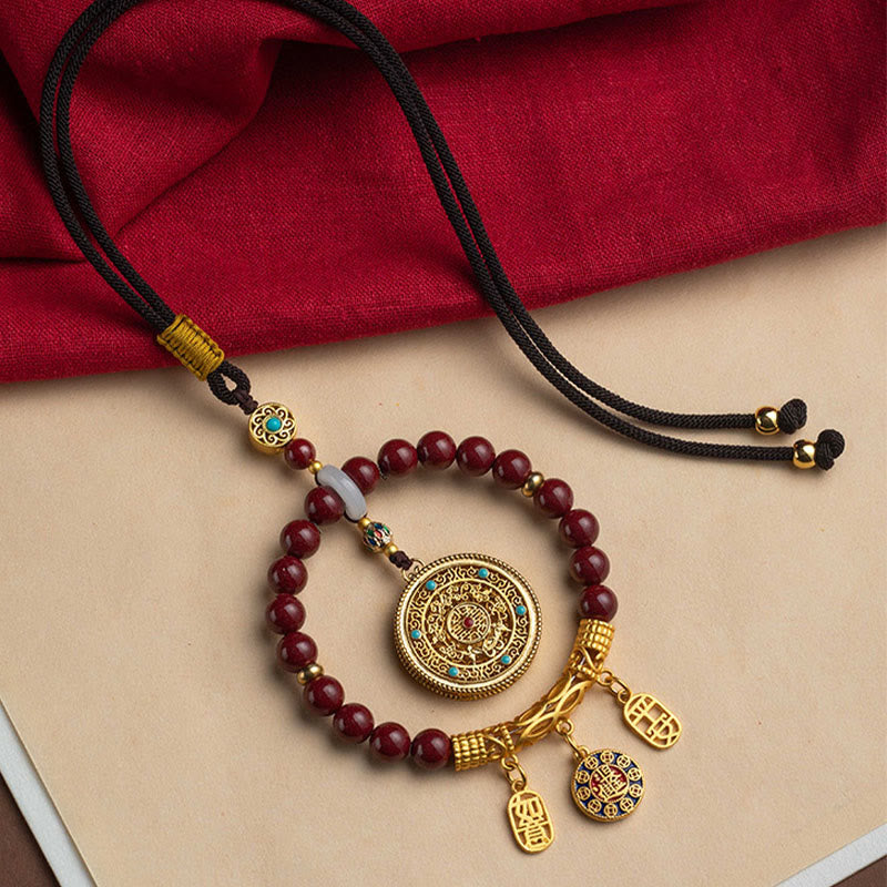 Nimara Ritual Natural Cinnabar Wish Ruyi Peace Blessing Car Hanging Decoration