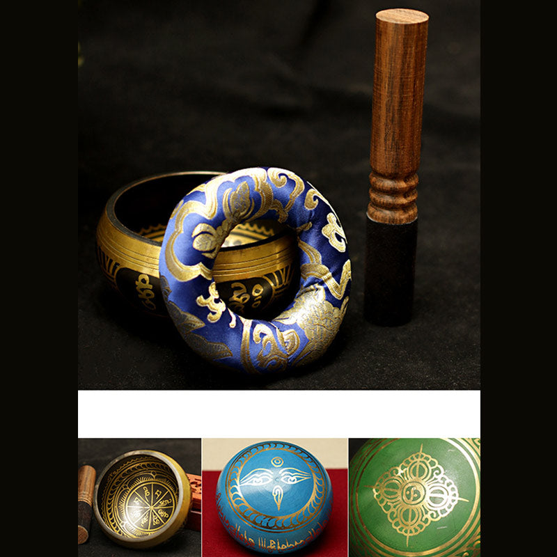 Nimara Ritual Tibetan Meditation Sound Bowl Handcrafted for Healing and Mindfulness Support Protection Singing Bowl Set