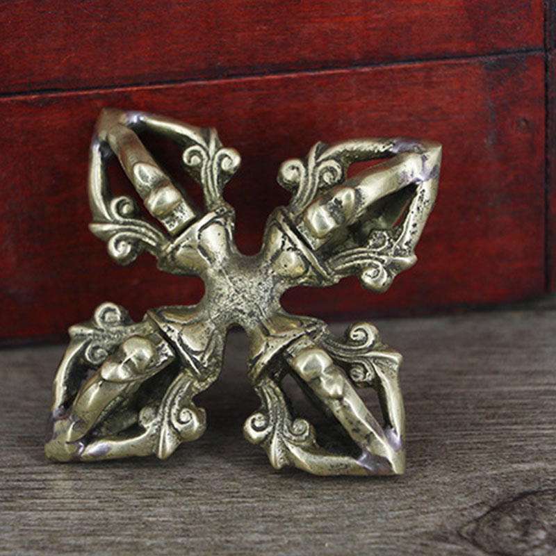 Nimara Ritual Nepal Handmade 5 Prong Double Dorje Copper Strength Vajra