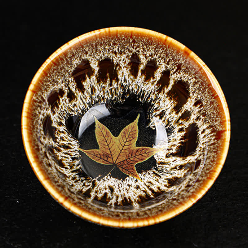 Nimara Ritual Maple Leaf Colorful Ceramic Teacup Home Tea Cups