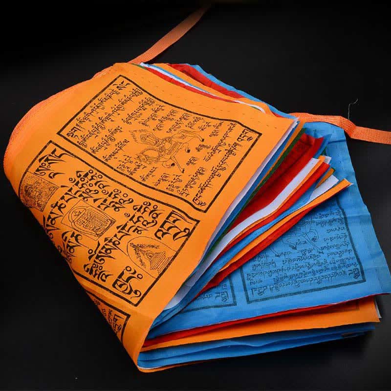 Nimara Ritual Tibetan 5 Colors Windhorse Auspicious Outdoor 25 Pcs Prayer Flag