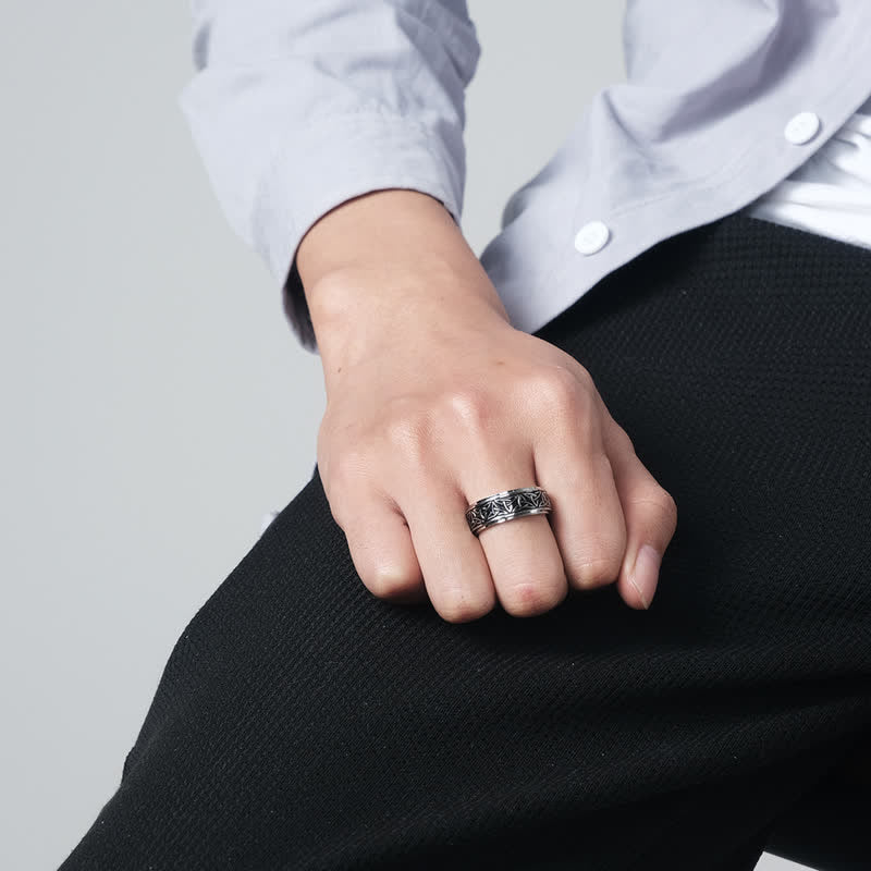 Nimara Ritual Triangle Knot Triquetra Titanium Steel Calm Rotatable Ring