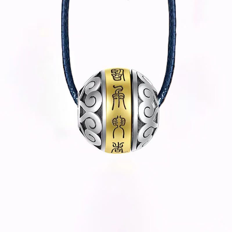 Nimara Ritual Taoist Nine-Character Mantra Engraved Amulet Balance Necklace Rotatable Pendant