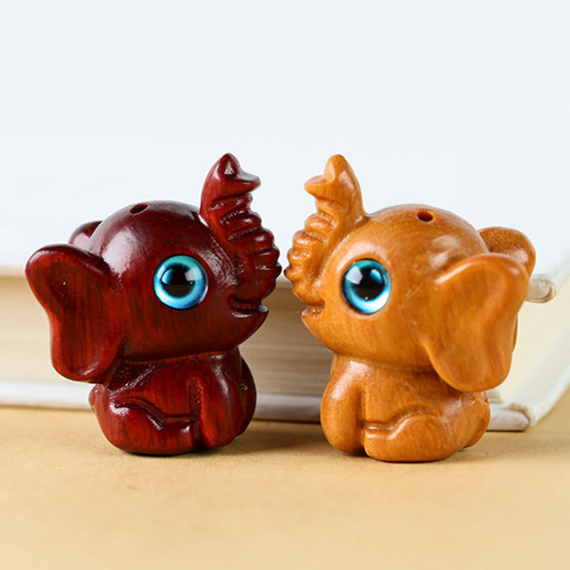 Nimara Ritual Sandalwood Small Leaf Red Sandalwood Green Sandalwood Lucky Mini Elephant Carved Protection Decoration