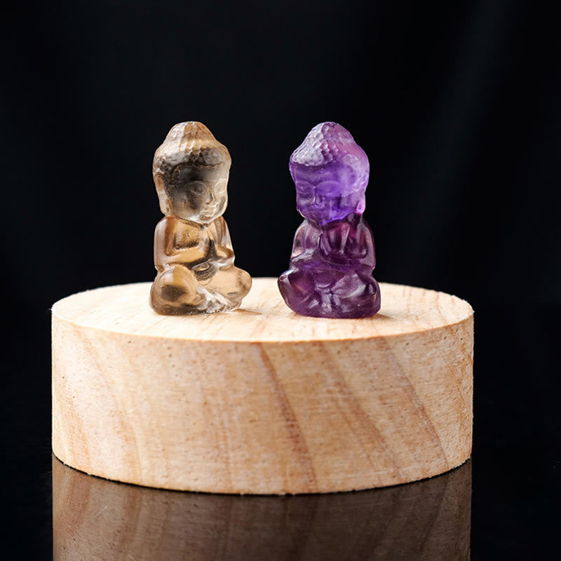 Nimara Ritual Various Crystal Amethyst Pink Crystal White Crystal Citrine Buddha Carved Spiritual Healing Necklace Pendant Decoration