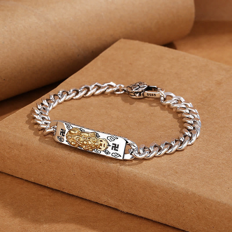 Nimara Ritual Om Mani Padme Hum Pixiu Swastika Spring Buckle Wisdom Bracelet