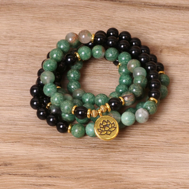 Nimara Ritual 108 Beads Natural Agate Mala Healing Bracelet