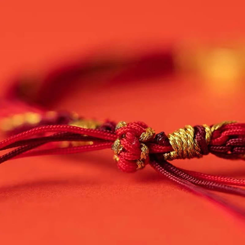 Nimara Ritual Five Directions Gods of Wealth Handmade Reincarnation Knot Protection String Braid Bracelet