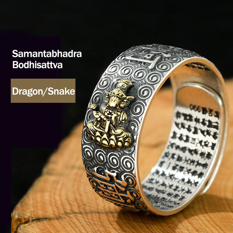 Nimara Ritual Chinese Zodiac Natal Buddha Wealth Luck Adjustable Ring