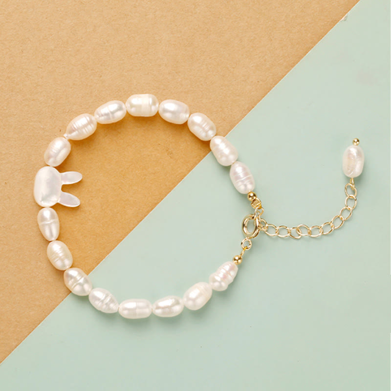 Nimara Ritual Natural Pearl Cute Rabbit Sincerity Bracelet