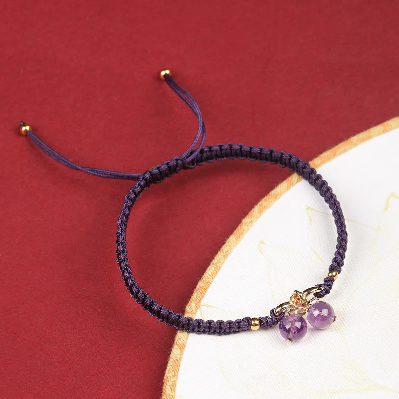 Nimara Ritual Natural Strawberry Quartz Amethyst Green Phantom Bead Positive Bracelet