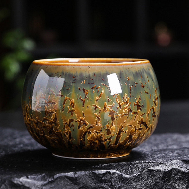 Nimara Ritual Colorful Brown Ceramic Teacup Kung Fu Tea Cup Bowl