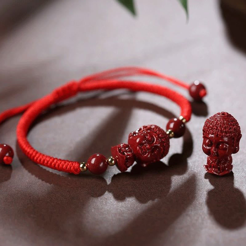 Nimara Ritual Chinese Zodiac Natal Buddha Cinnabar Amulet Blessing String Bracelet