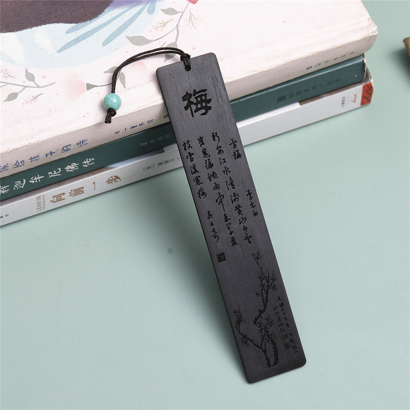 Nimara Ritual Plum Orchid Bamboo Chrysanthemum Wood Bookmarks With Gift Box