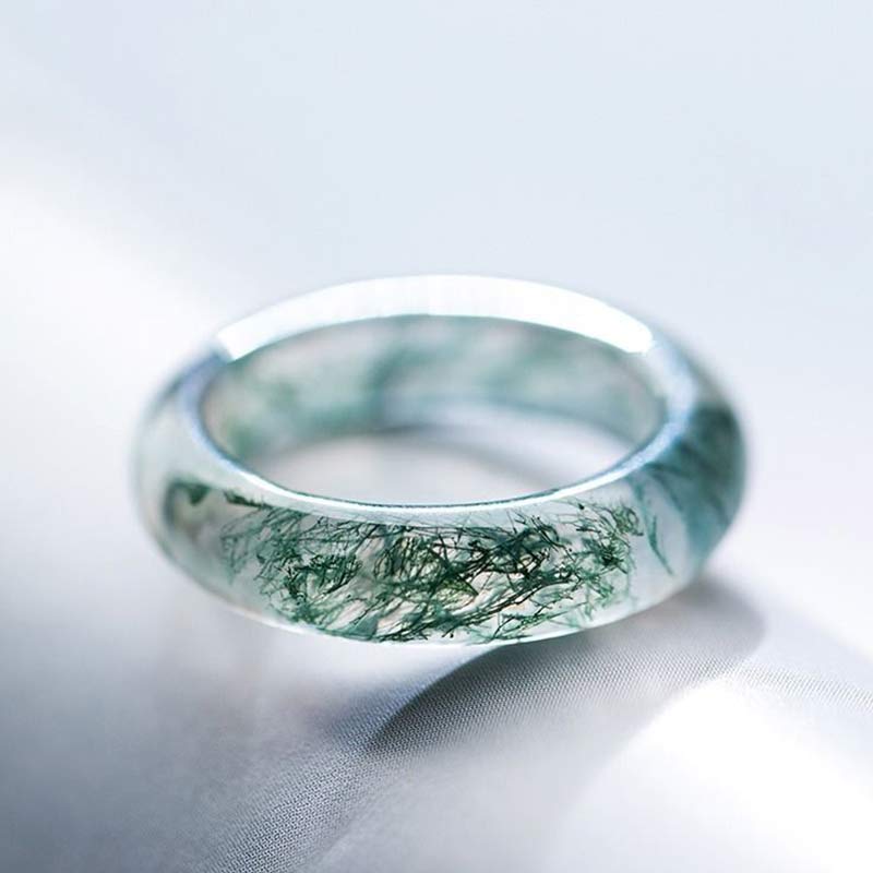 Nimara Ritual Moss Agate Healing Balance Ring