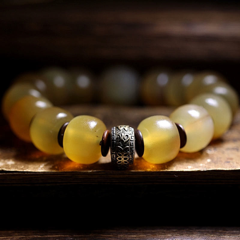 Nimara Ritual Handmade Tibetan Sheep Horn Om Mani Padme Hum Auspiciousness Bracelet