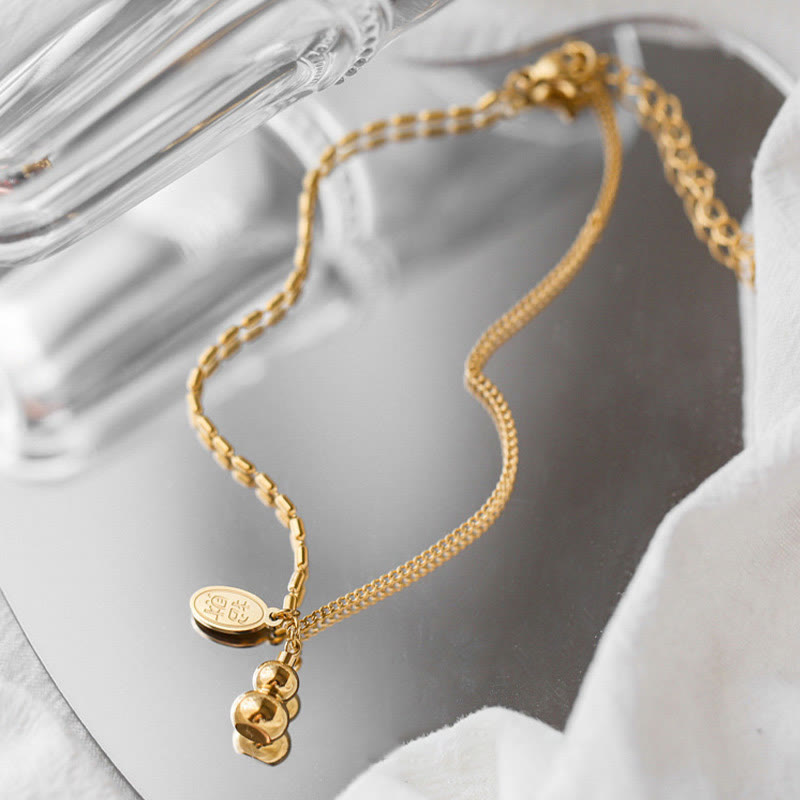 Nimara Ritual 18k Gold Plated Copper Lucky Gourd Design Wealth Buckle Anklet