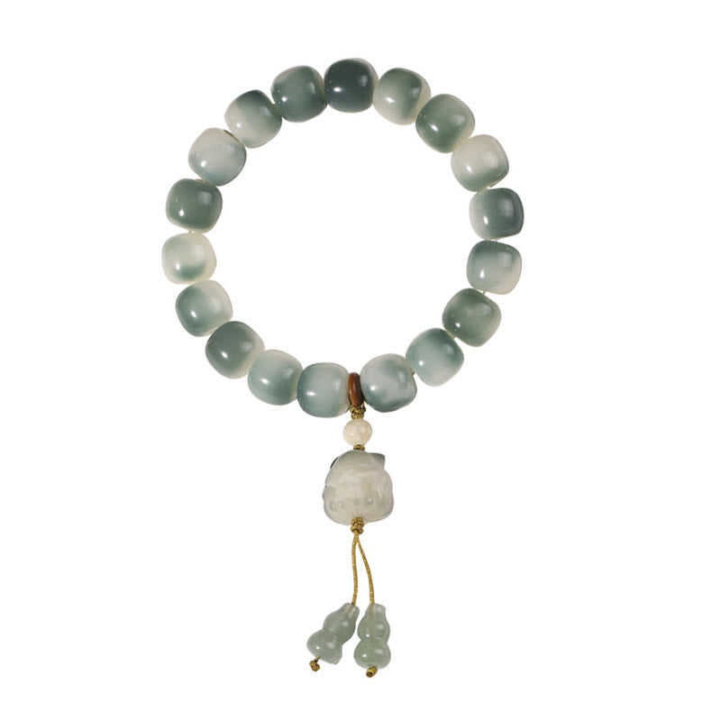 Nimara Ritual Gradient Bodhi Seed Nine Tailed Fox Cat Paw Claw Pine Cone Peace Bracelet