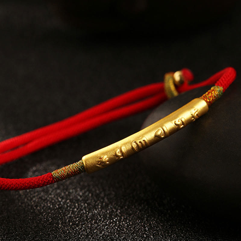 Nimara Ritual Tibetan Buddhist Handmade Mani Mantra Lucky Red String Bracelet
