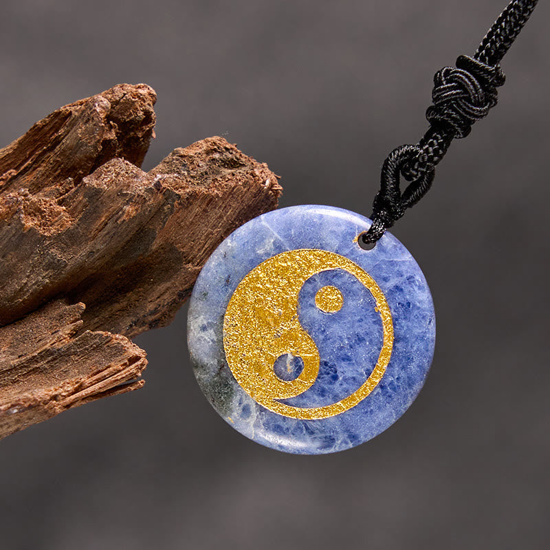 Nimara Ritual Various Crystal Amethyst Tiger Eye Green Aventurine Yin Yang Spiritual Necklace Pendant