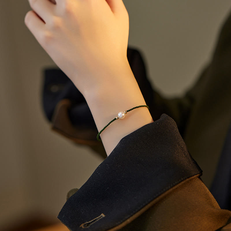 Nimara Ritual Natural Pearl Bead Luck Braid String Bracelet