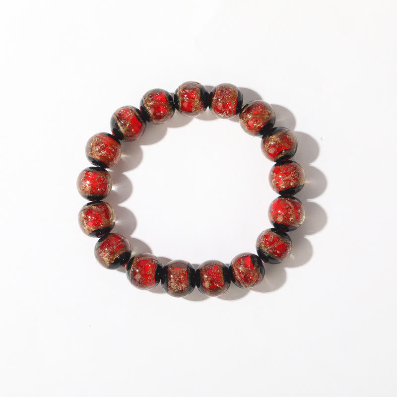 Nimara Ritual Tibetan Classic Liuli Glass Bead Luck Wealth Bracelet