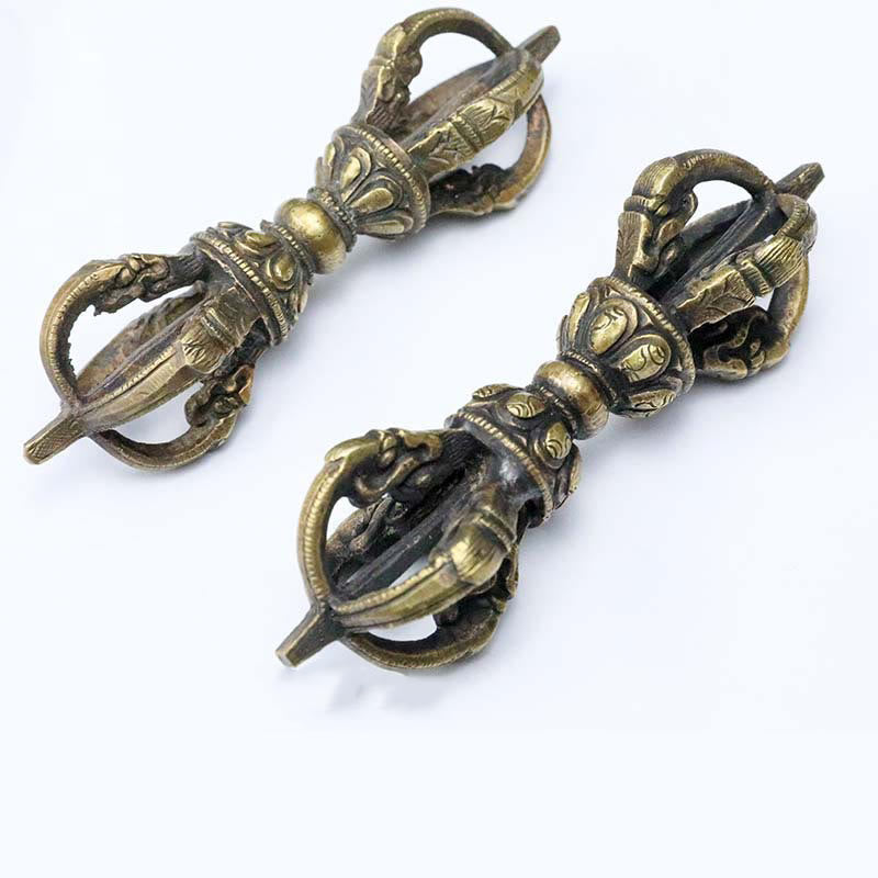 Nimara Ritual Handmade Nepal Five Prong Three Prong Vajra Dorje Strength Copper Decoration