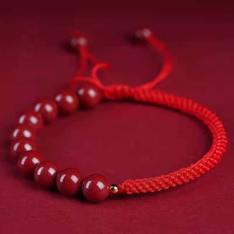 Nimara Ritual Natural Cinnabar King Kong Knot Blessing String Bracelet