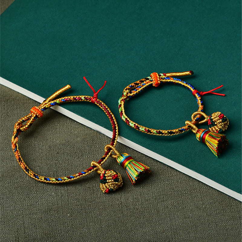 Nimara Ritual Colorful Rope Luck Handmade Zongzi Golden Ball Charm Bracelet