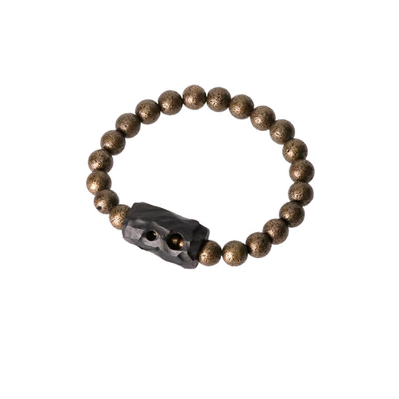 Nimara Ritual Tibet Ebony Wood Copper Peace Balance Beaded Bracelet