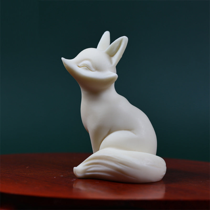 Nimara Ritual Mini Nine Tailed Fox Ivory Fruit Protection Home Decoration