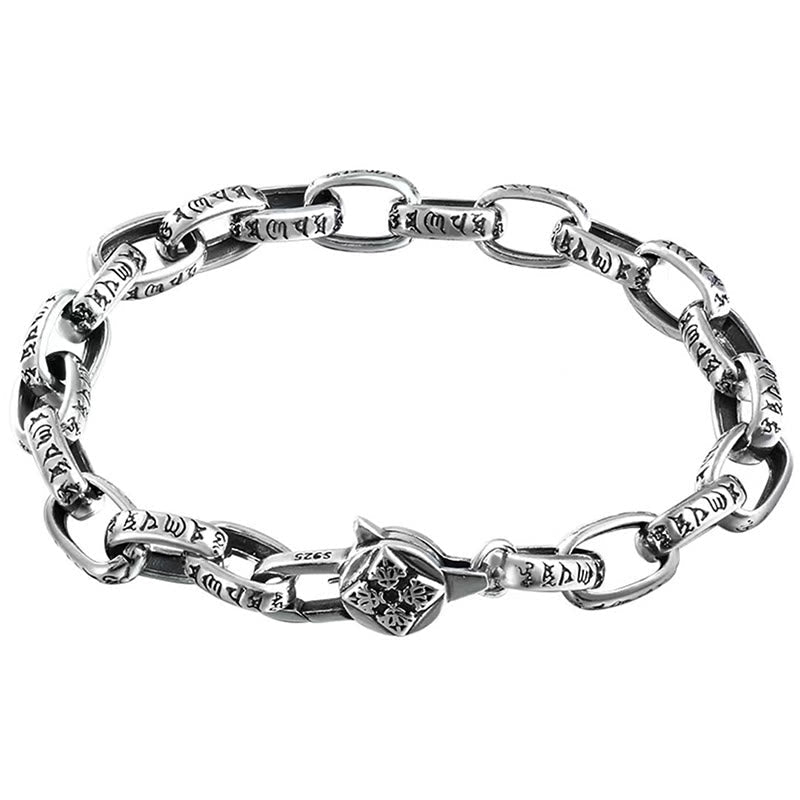 Nimara Ritual Om Mani Padme Hum Double Dorje Copper Engraved Wisdom Bracelet