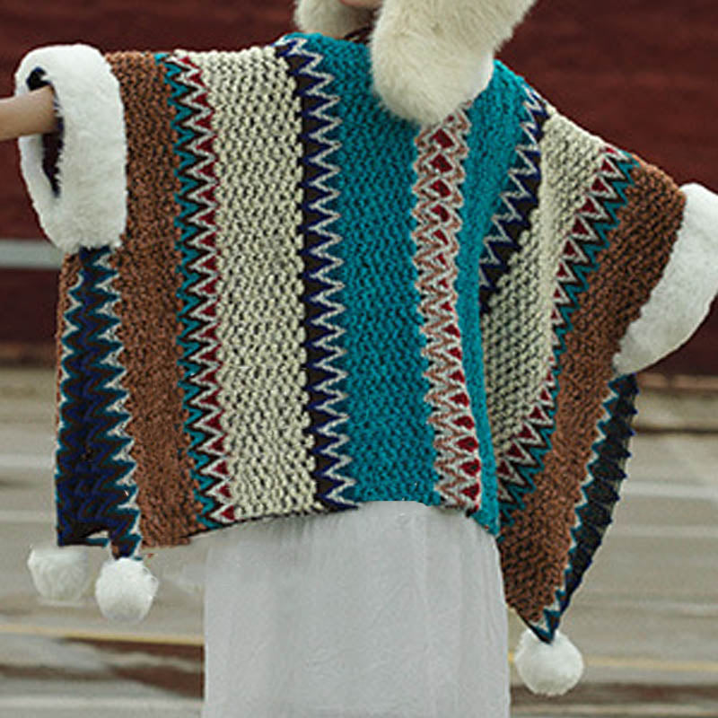 Nimara Ritual Tibetan Multicolored Striped Shawl Winter Cozy Travel Scarf Wrap