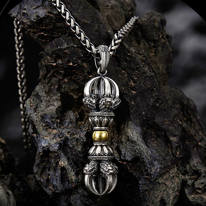 Nimara Ritual Tibetan Dorje Vajra Design Wealth Necklace Pendant
