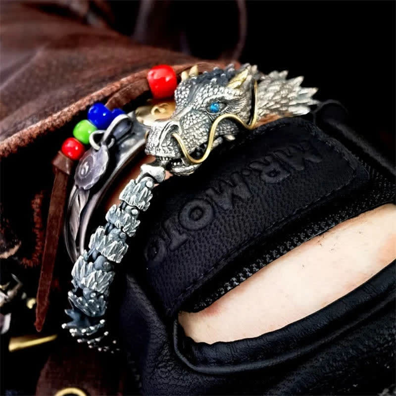 Nimara Ritual Nordic Dragon Handmade Amulet Luck Protection Chain Bracelet