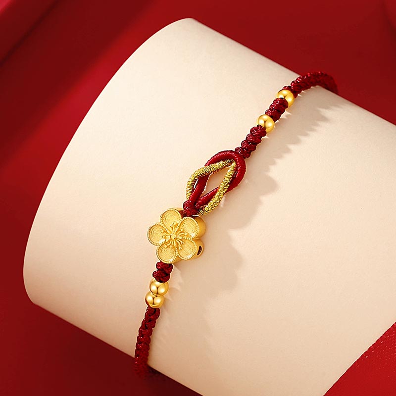 Nimara Ritual Handmade 925 Sterling Silver Cherry Blossoms Sakura Chalcedony Luck Bracelet