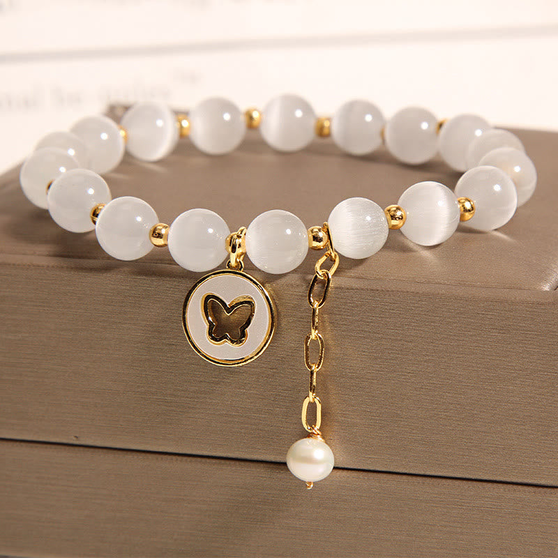 Nimara Ritual Cat's Eye Butterfly Charm Love Bracelet