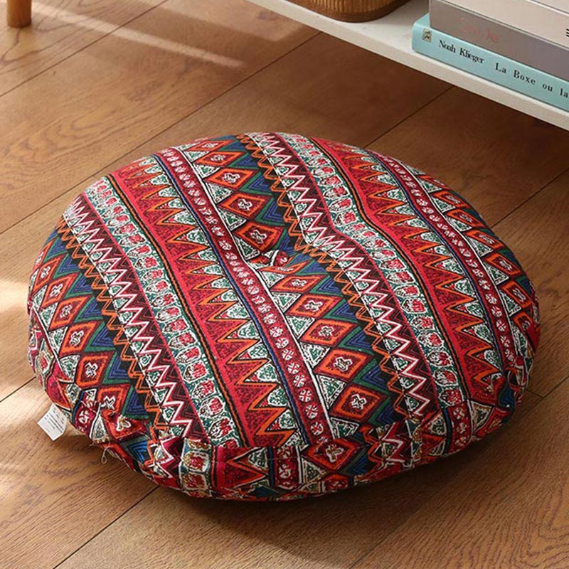 Nimara Ritual Lotus Simple Pattern Linen Meditation Seat Cushion Home Living Room Decoration