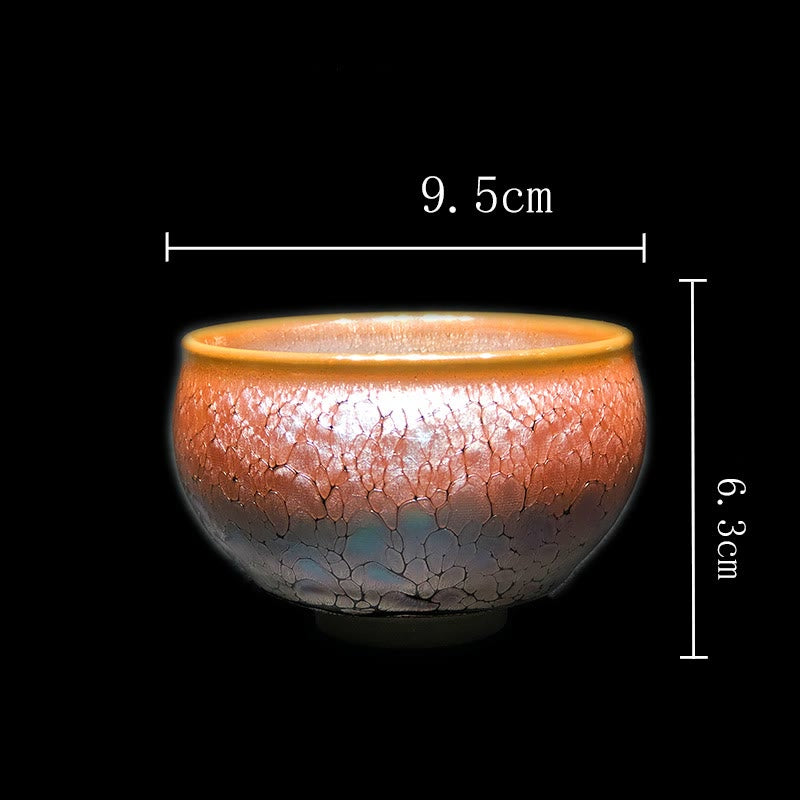 Nimara Ritual Gold Spot Pattern Chinese Jianzhan Ceramic Teacup Kung Fu Tea Cup Bowl With Gift Box
