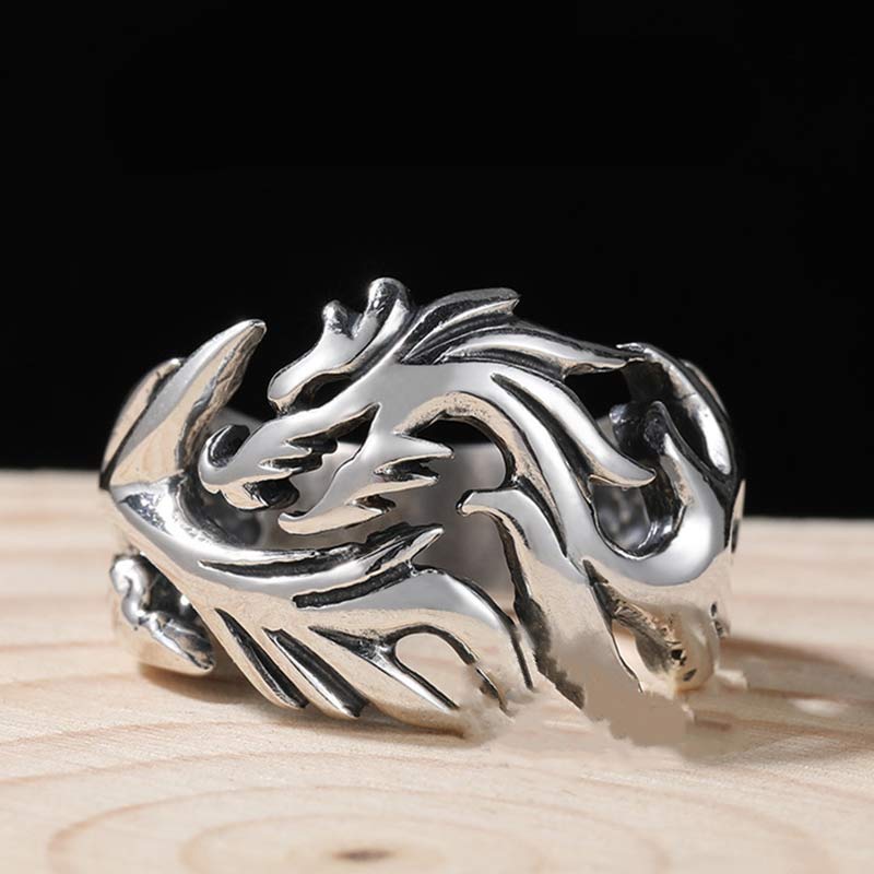 Nimara Ritual Dragon Pattern Protection Strength Adjustable Ring