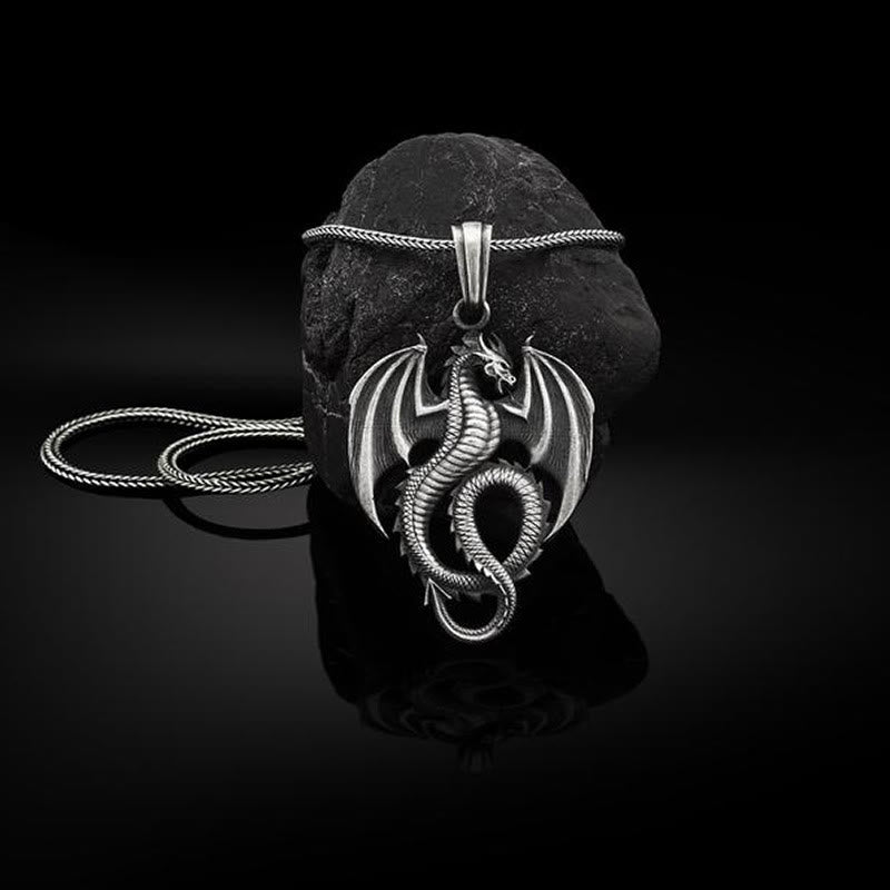 Nimara Ritual Pure Tin Dragon Luck Success Necklace Pendant