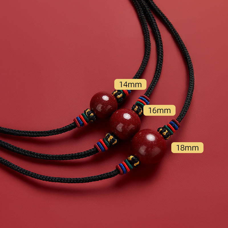 Nimara Ritual Cinnabar Bead Blessing String Necklace Pendant