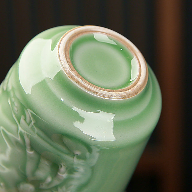 Nimara Ritual Trees Pavilion Mountains Rivers Pine Ceramic Teacup Kung Fu Tea Cup