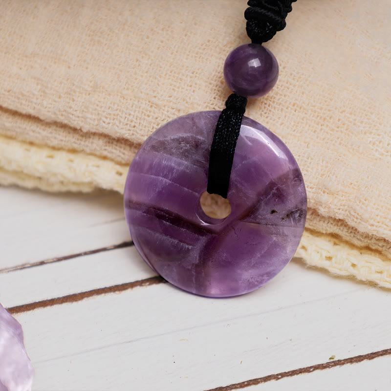 Nimara Ritual Lucky Coin Pendant Healing Crystal Gemstone Necklace