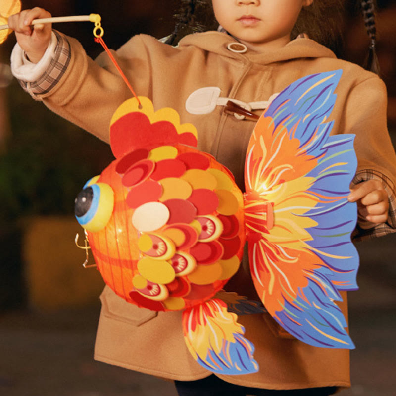 Nimara Ritual DIY Good Luck Koi Fish Paper Lantern Lamp Mid-Autumn Festival Child Kids Lantern Decoration