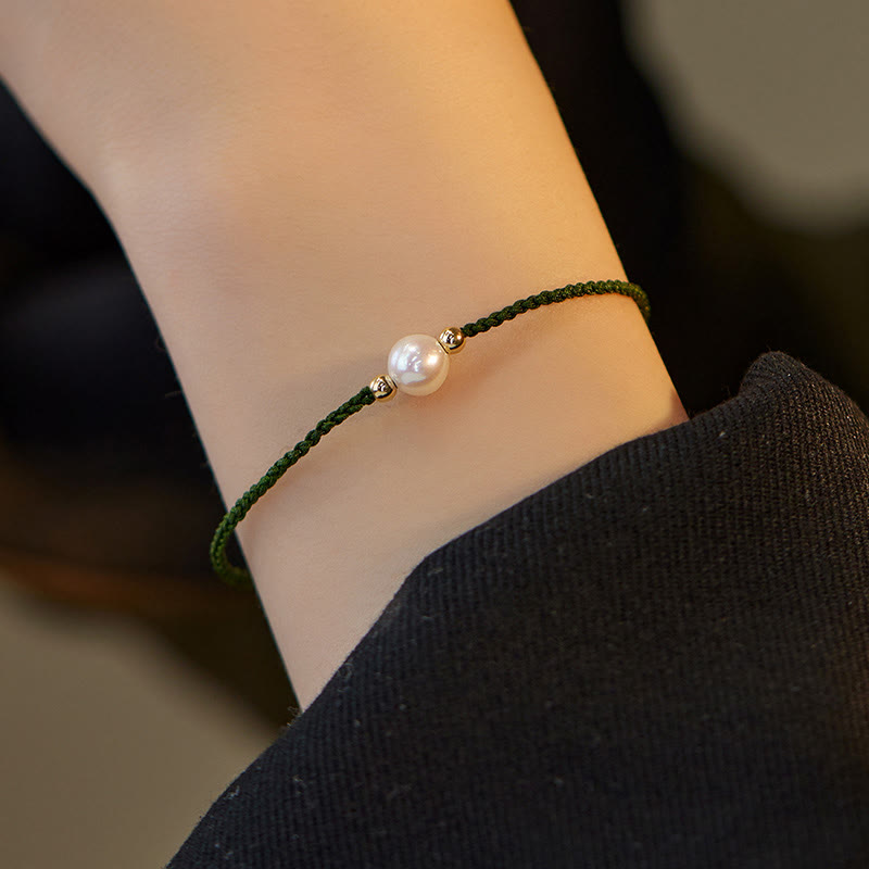 Nimara Ritual Natural Pearl Bead Luck Braid String Bracelet
